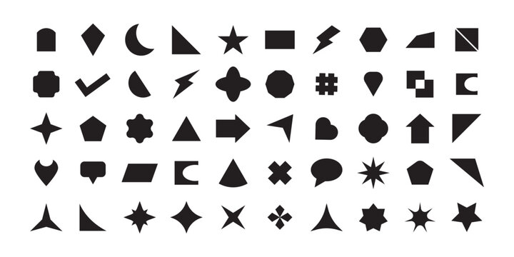 Abstract and vector basic shapes collection. Vector basic shape collection for your design. Vector basic shape collection for your design. Vector isolated on white  background.