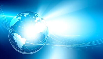 Abstract globe on blue background.