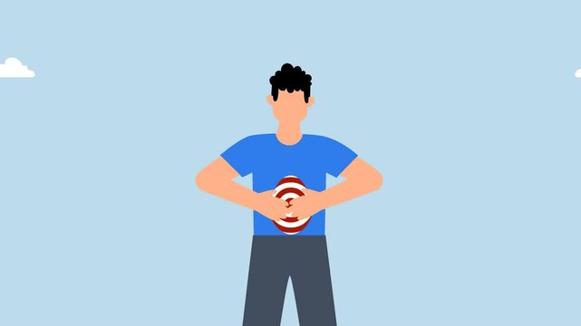 Recruitment target, 4k animation of businessman rips his suit to reveal target symbol on his shirt.