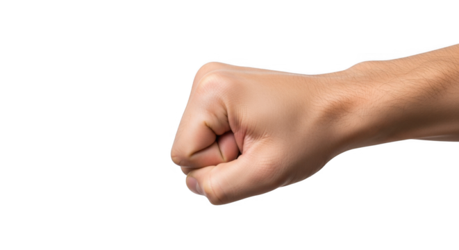 Realistic Hand Fist Gesture PNG Image for Graphic Design Projects