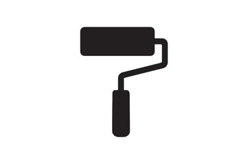 Paint Roller silhouette vector with white background