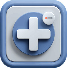 Obraz premium blue Plus Sign Medical Icon Design for App