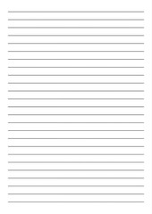 Blank Lined Paper Sheet for Writing or Drawing