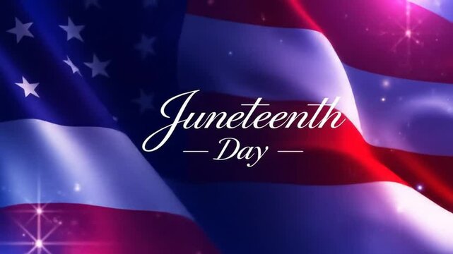 Commemorating Freedom: Juneteenth Day Celebration with American Flag Motion Graphics