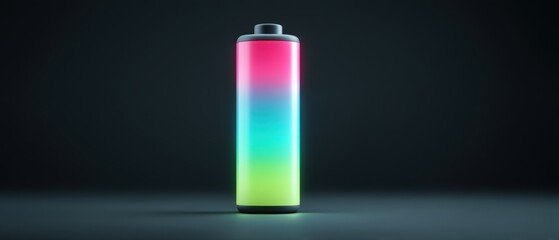 Obraz premium Vibrant colorful lithium battery studio setting product photography modern environment close-up view technology innovation