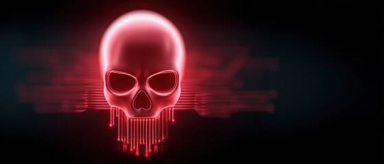 Digital art creation cyberpunk aesthetic skull design virtual environment close-up view futuristic concept