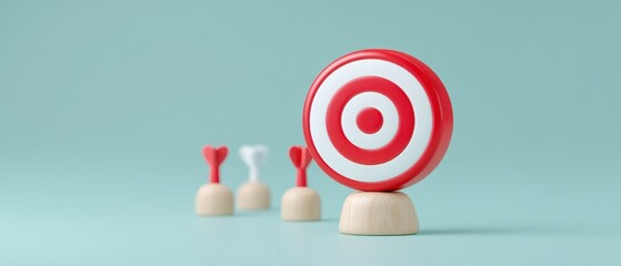 Achieving goals a target illustration in a minimalistic studio environment with focus on precision and clarity