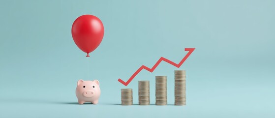 Financial growth strategies business environment infographic positive outlook visual representation savings and investment trends