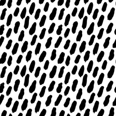 Abstract black and white hand painted seamless pattern