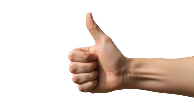 PNG Image of Hand Giving Thumbs Up on Transparent Background Ready to Use