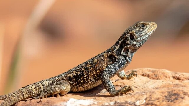 Close-up of a lizard on a rock
