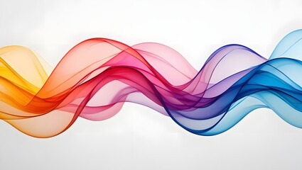 Naklejka premium Abstract flowing ribbons of vibrant colors isolated on white background