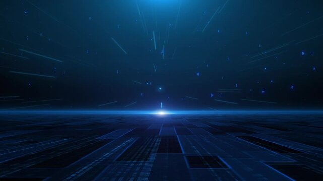 Blue particle technology lines digital background