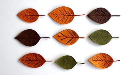 Autumn Leaves Collection Embroidered, Handcrafted, Fall Foliage, Nature's Hues, Decorative Elements, Seasonal Crafts