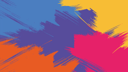 Abstract grunge background vector illustration featuring colorful autumn leaves, sun, and nature-inspired ink paint patterns