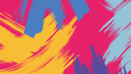 Abstract colorful grunge design with watercolor paint splashes and ink texture, a vibrant summer rainbow illustration