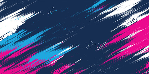 Jersey design sublimation vector brush grunge splash background, techno sporty element wallpaper, pink blue white navy color combination, shirt sports wear