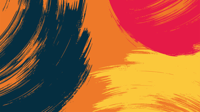 Abstract orange and yellow grunge background with a fiery wave design, illustrating the energetic motion of a sunset sky