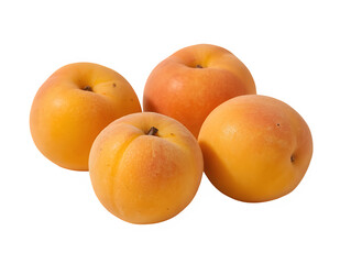 Ripe apricots isolated on transparent background.