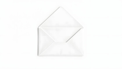 Plain white card with a stylish paper envelope design mockup, color sketch. with white shades