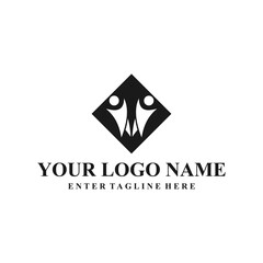 Fototapeta premium education logo design, children's foundation logo, child friendly, symbol of humanity, school, foundation, vector, abstract people design, children's logo design, icon, isolated, protection, group, si