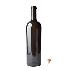 Dark amber glass wine bottle with stopper