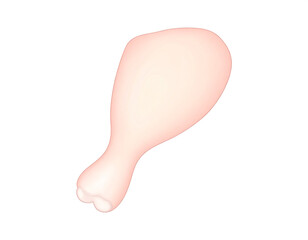 A piece of chicken thigh isolated on a transparent background