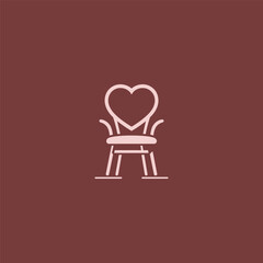 Heart chair logo for therapy business in warm and caring design.