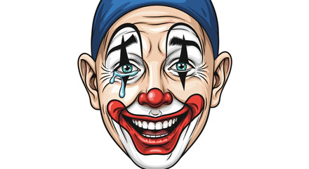 Obraz premium The Complex Emotions and Makeup of a Clown