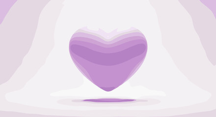 Obraz premium Floating Heart in Light Purple Elegant Animation