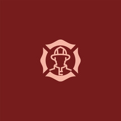 Firefighter logo in bold and heroic illustration style.