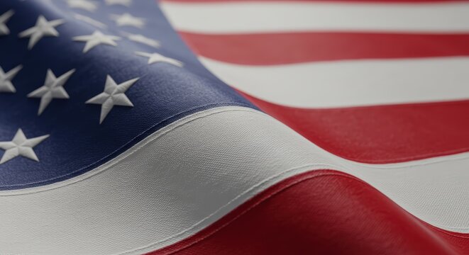 Close-up of an American Flag Celebrating Patriotism and National Pride