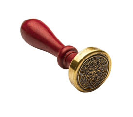 Decorative brass and wooden wax seal stamp