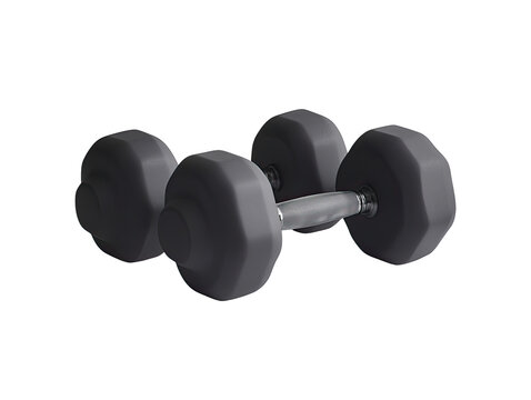 Gray dumbbells for strength training - Powered by Adobe