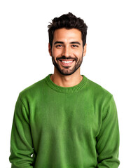 Man Smiling in Green Sweater Portrait