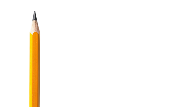 Close-up of a yellow pencil against a dark background.  Detailed view of a pencil's wood casing and graphite point