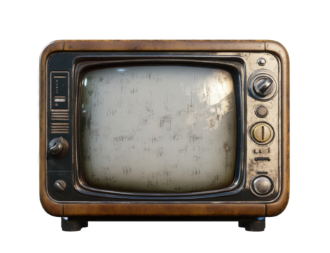 Vintage TV with static screen