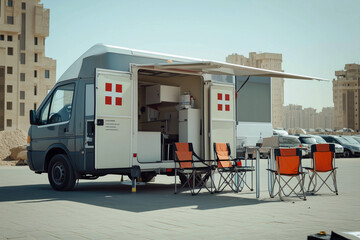 installation of mobile clinics in vans in urban areas with medical staff