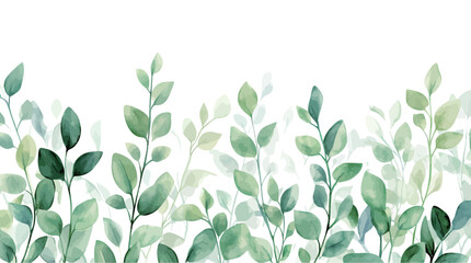 Beautiful watercolor leaves in soft green tones, creating a serene and calming atmosphere.