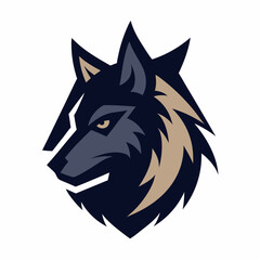 Powerful wolf head mascot logo design