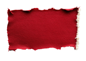 Red torn fabric swatch