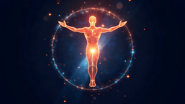 Cosmic Masculine Symbol Abstract Space Art
