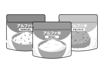 ３種類のアルファ米のイラスト