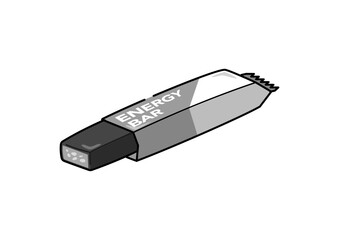 開封したエナジーバーのイラスト　チョコレート