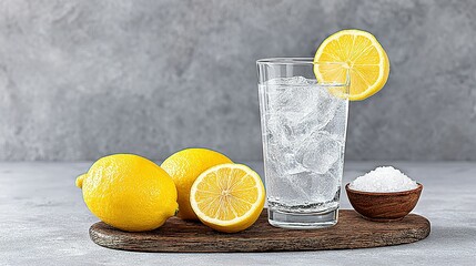 Freshly squeezed lemonade with ice and salt.