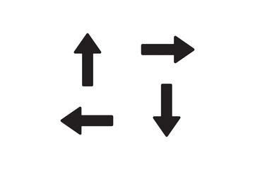 Scroll Direction Arrows silhouette vector with white background