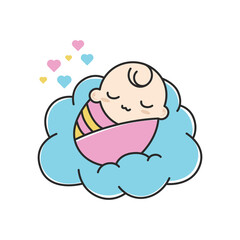 baby sleep logo design concept creative idea