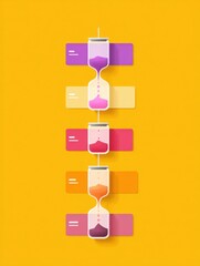 Enhancing Productivity Through Effective Time Blocking Techniques With Colorful Hourglasses