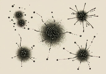 Realistic Black Mold Growth – Vector Illustration of Apartment Wall Contamination and Health Risk