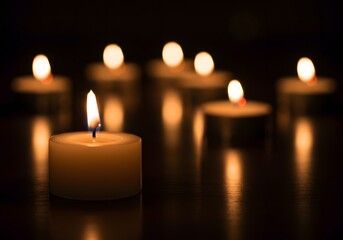 Candlelight Serenity: A Tranquil Nighttime Scene